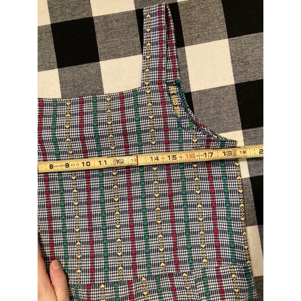 Vintage‎ Style Cottagecore Academia Jumper Dress With Gingham Check Heart Print - Picture 7 of 8